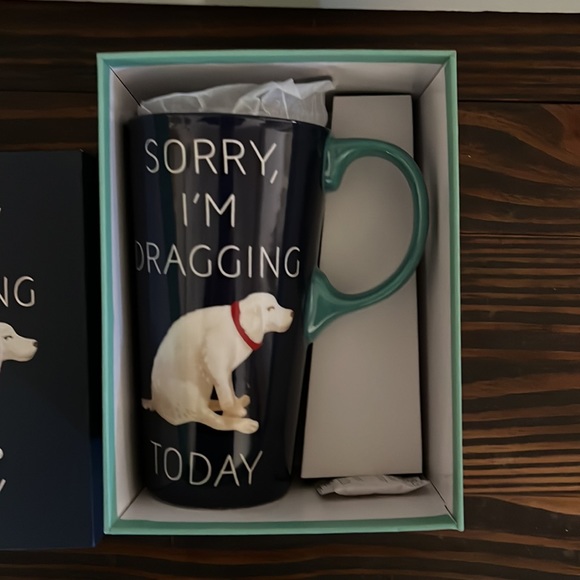 Cypress Home-"Sorry I Am Dragging Today" ceramic travel mug & gift box set 17oz - Picture 5 of 10